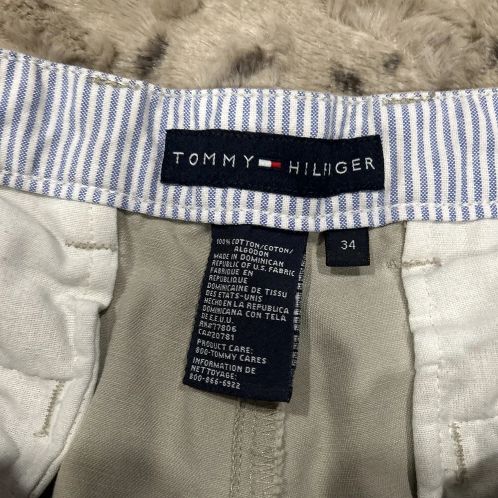 Vintage TOMMY HILFIGER Shorts Men 34 Beige Khaki Chino‎ Casual Outdoor Y2K